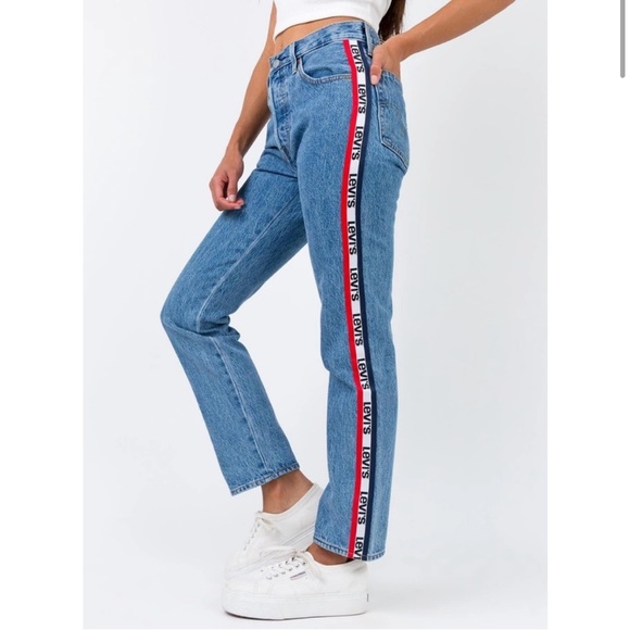 Levi's Denim - Levi's 501 Straight Leg Logo Tape Jean